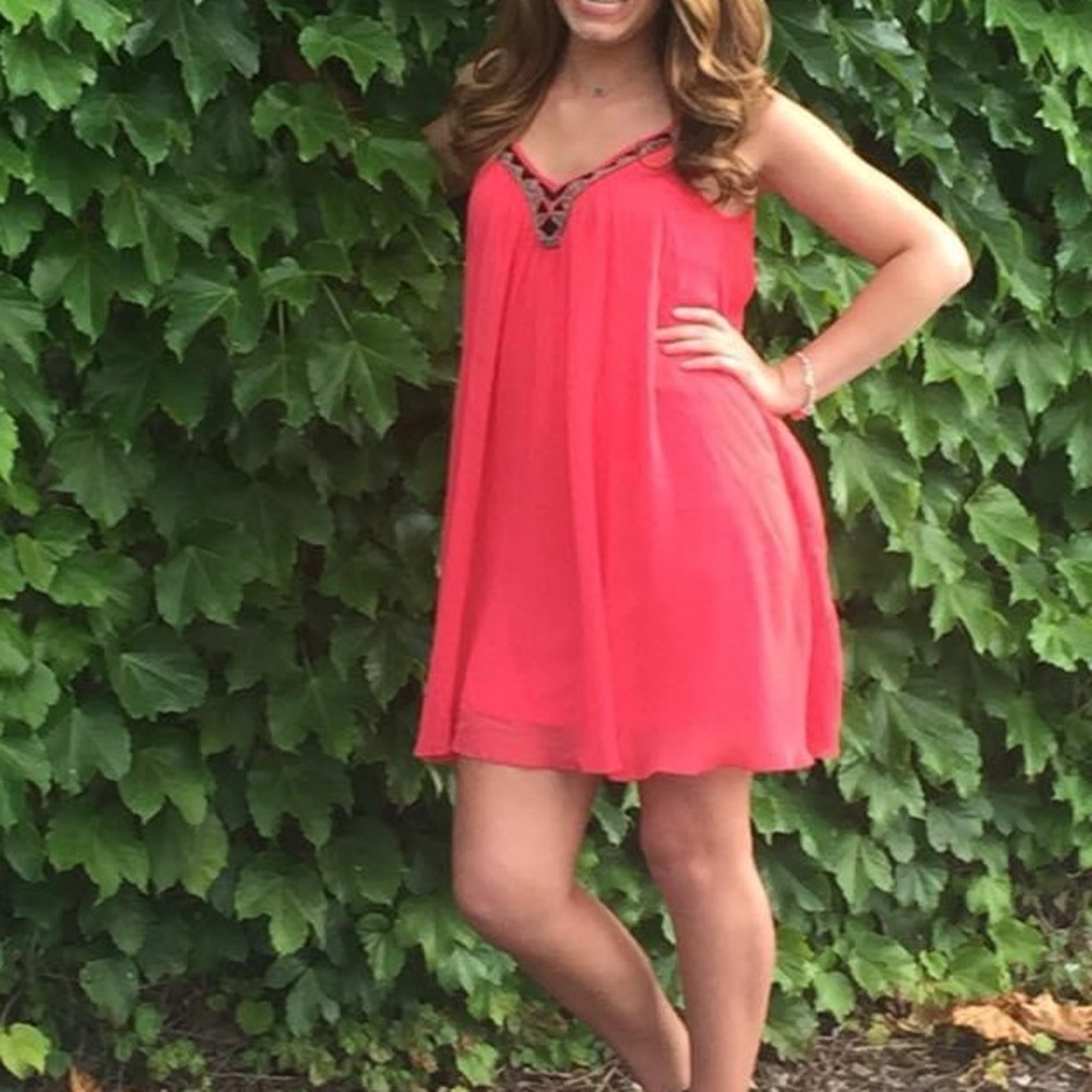 Summer dress in hot pink